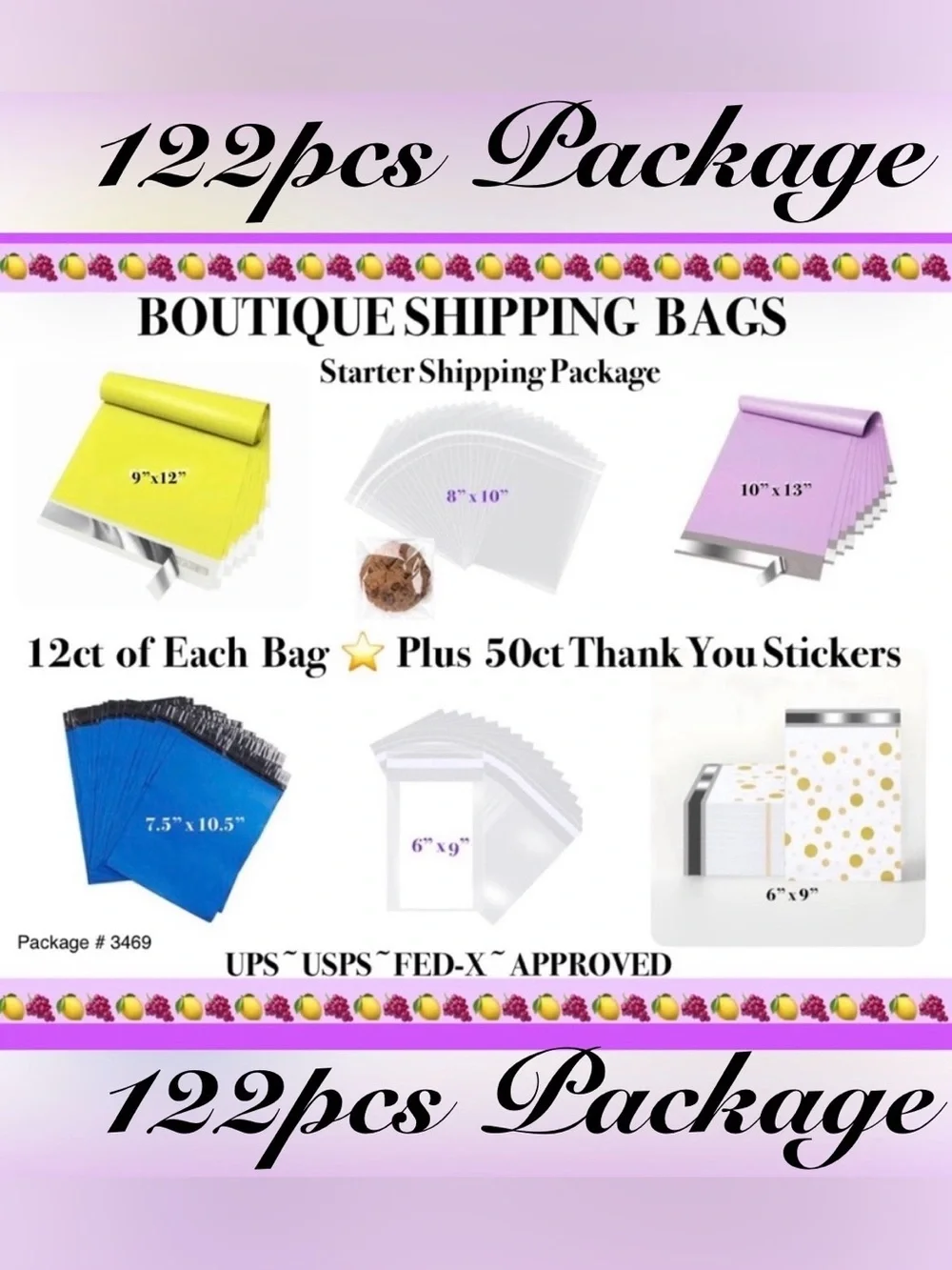 122pcs ~ Starter Package -24ct Clear Bags/48 Poly Bags & 50ct Stickers 🍋🆕🍋